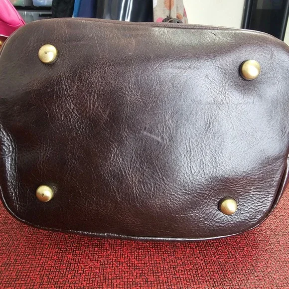 Patricia Nash Calf Hair Leather Bucket Bag Leopard Brown Crossbody Drawstring - Picture 3 of 16